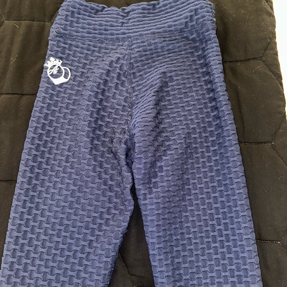Booty Queen Apparel Textured Blue Leggings